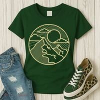 Sunset Mountain Retro Women's T-Shirt thumb 3