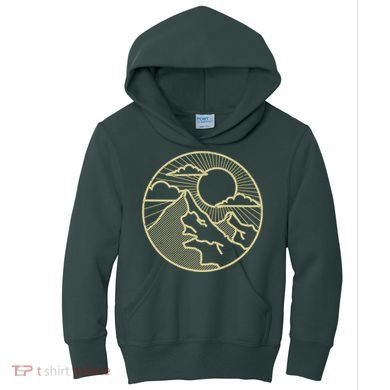 Sunset Mountain Retro Kids Hoodie