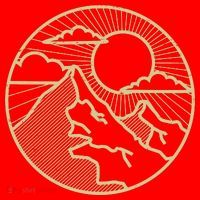 Sunset Mountain Retro Santa Hat thumb 1