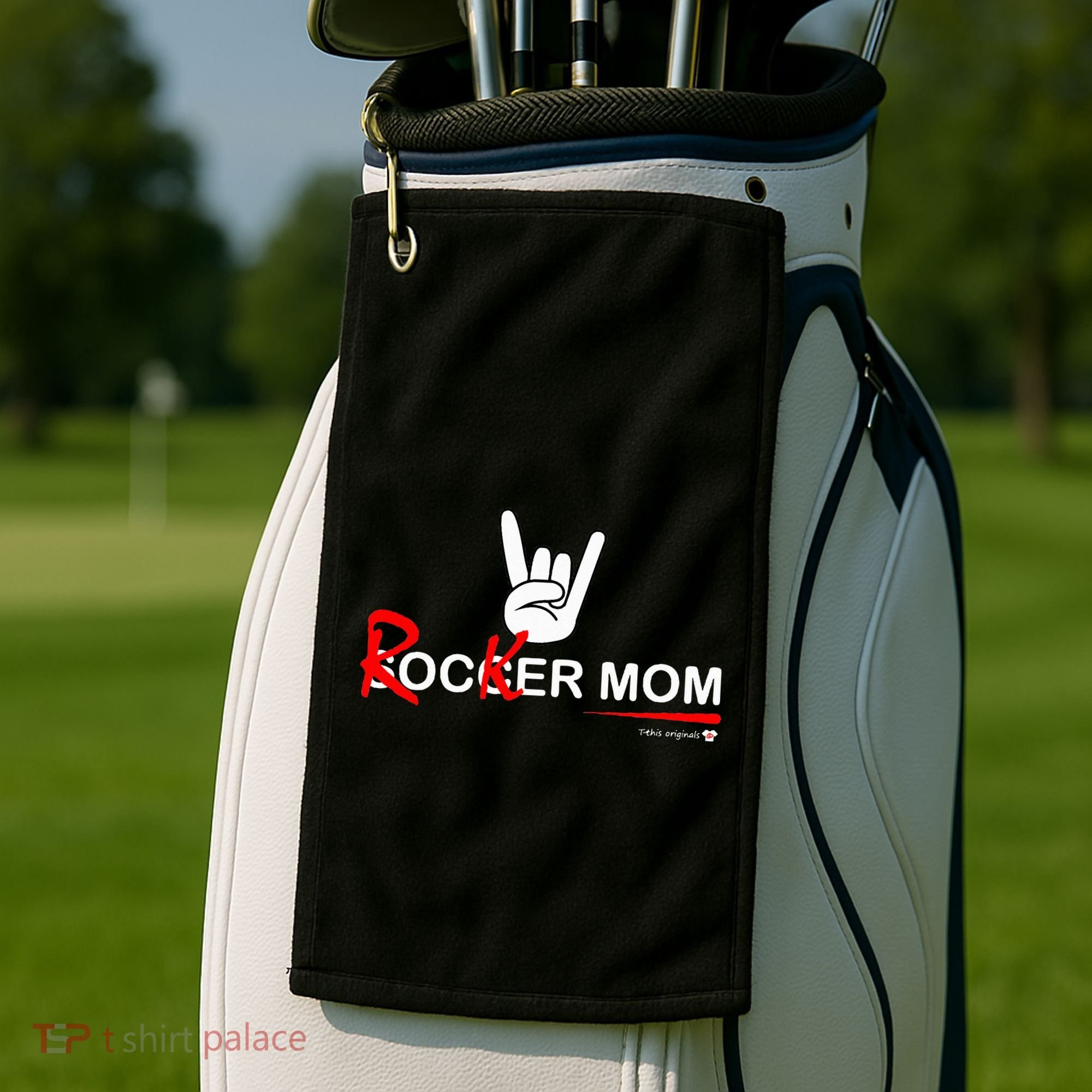 Soccer Mom Rocker Mom Rock Rebellious And Fun Golf Towel