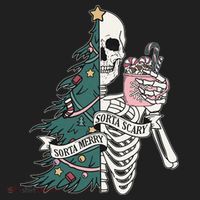 Sorta Merry Sorta Scary Funny Halloween Christmas Skeleton Women's Sweatshirt thumb 2