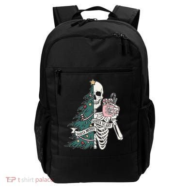 Sorta Merry Sorta Scary Funny Halloween Christmas Skeleton Backpack