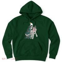 Sorta Merry Sorta Scary Funny Halloween Christmas Skeleton Hoodie thumb 0