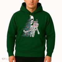 Sorta Merry Sorta Scary Funny Halloween Christmas Skeleton Hoodie thumb 2