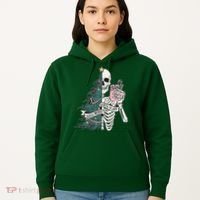 Sorta Merry Sorta Scary Funny Halloween Christmas Skeleton Hoodie thumb 5