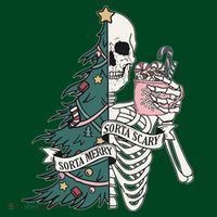 Sorta Merry Sorta Scary Funny Halloween Christmas Skeleton Hoodie thumb 7