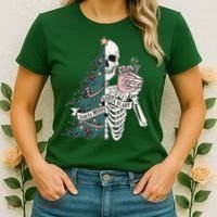 Sorta Merry Sorta Scary Funny Halloween Christmas Skeleton Women's T-Shirt thumb 2