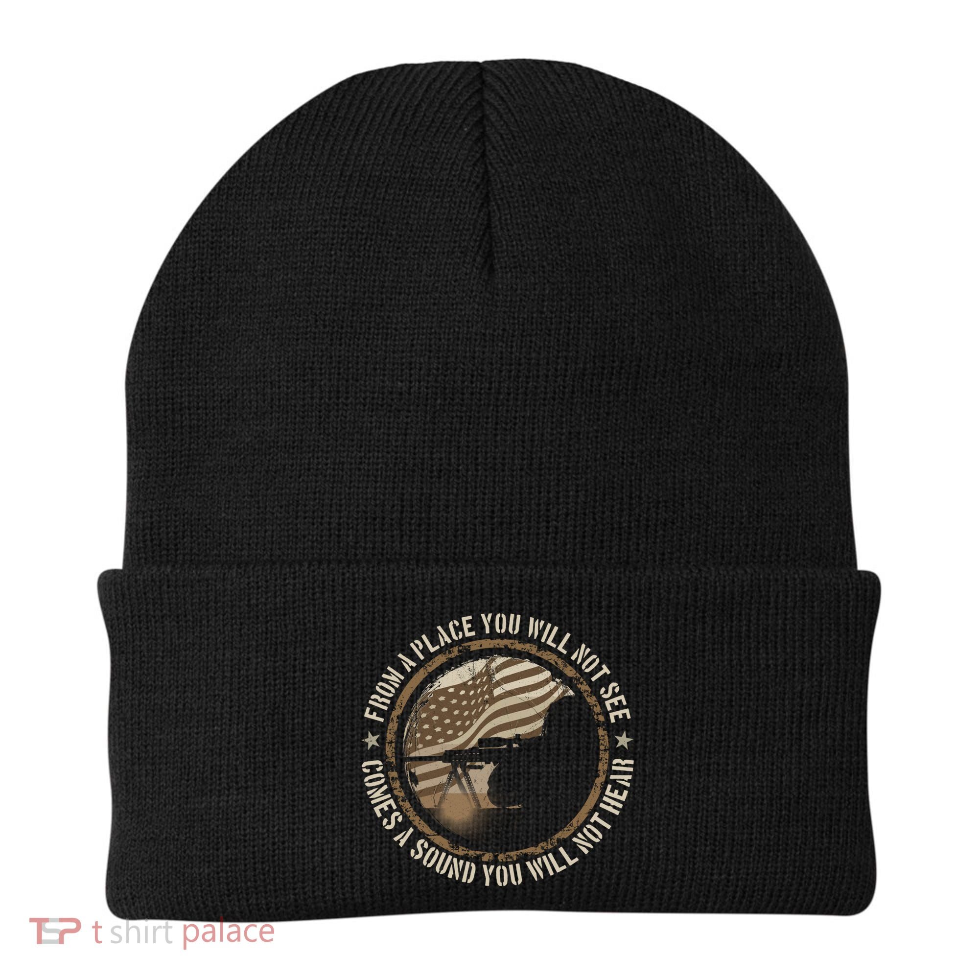 Sniper Military Sharpshooter Usa You Will Not See Hear Gift Beanie