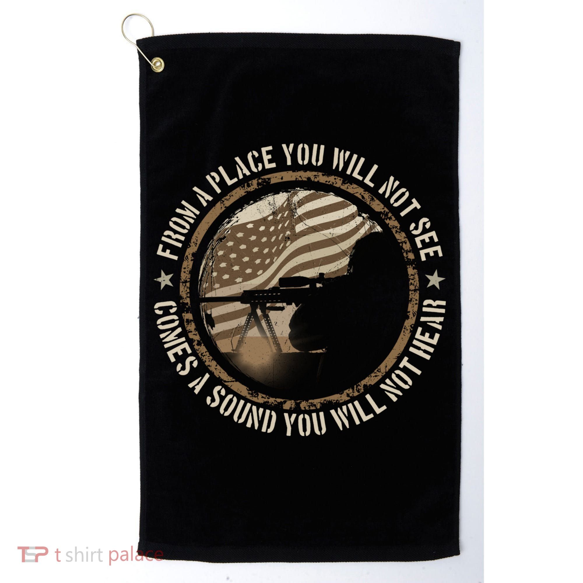 Sniper Military Sharpshooter Usa You Will Not See Hear Gift Golf Towel