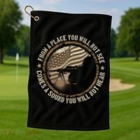 Sniper Military Sharpshooter Usa You Will Not See Hear Gift Golf Towel thumb 1