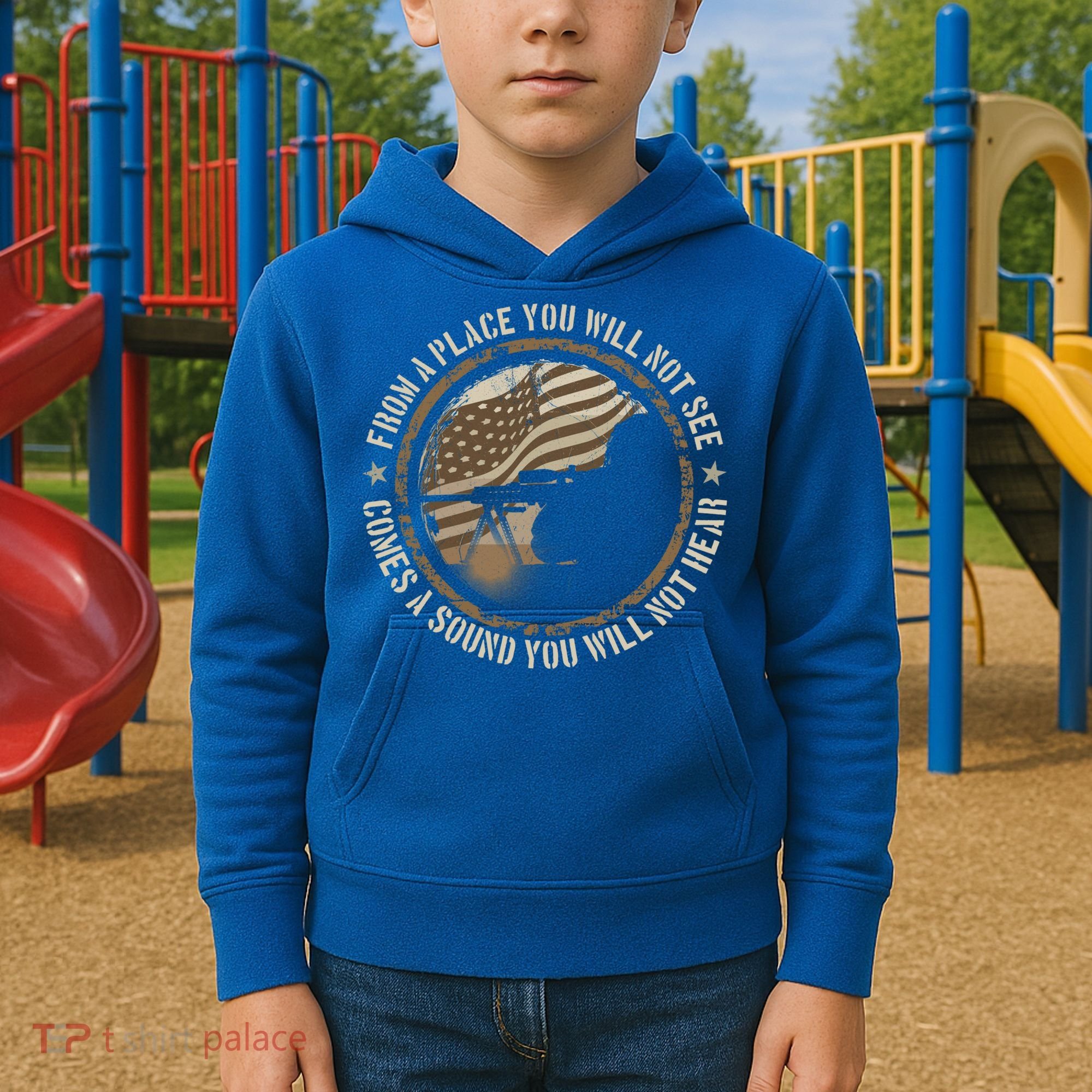 Sniper Military Sharpshooter Usa You Will Not See Hear Gift Kids Hoodie