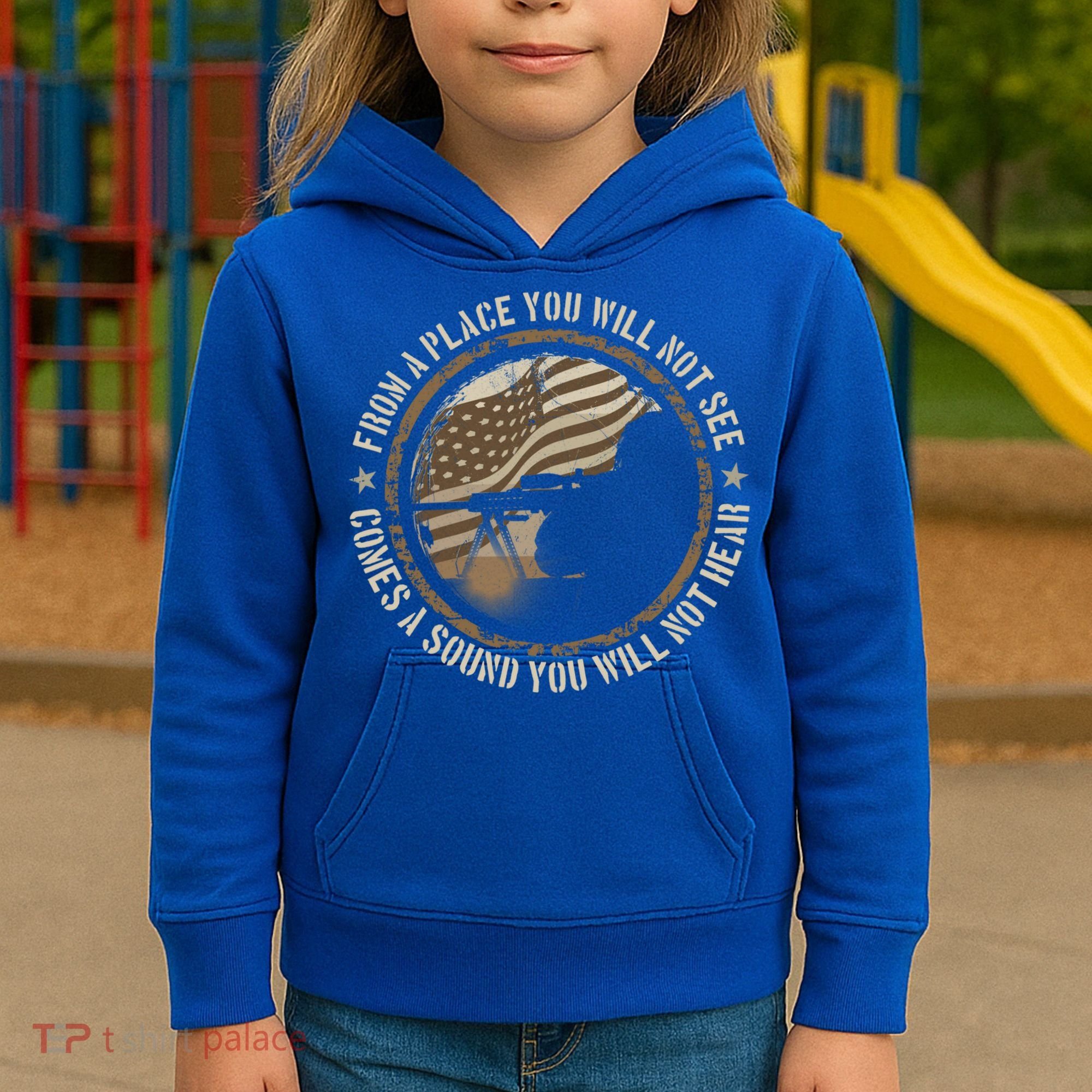 Sniper Military Sharpshooter Usa You Will Not See Hear Gift Kids Hoodie