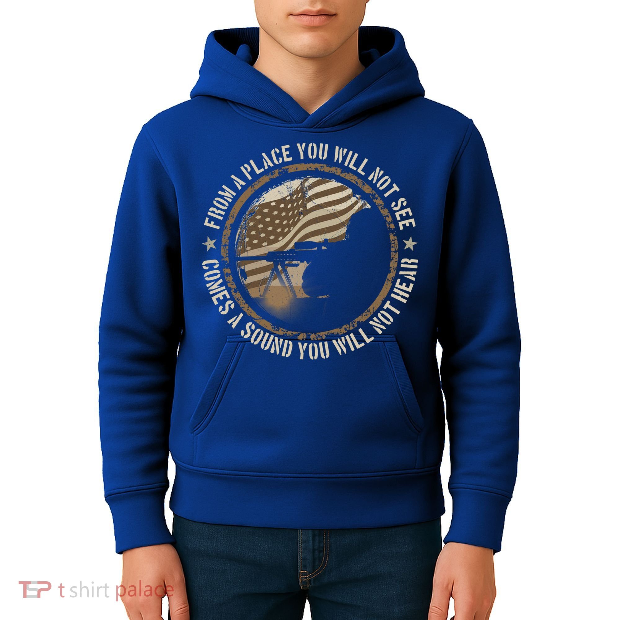 Sniper Military Sharpshooter Usa You Will Not See Hear Gift Kids Hoodie
