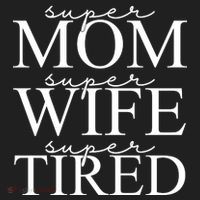 Super Mom Super Wife Super Tired Funny Beanie thumb 2