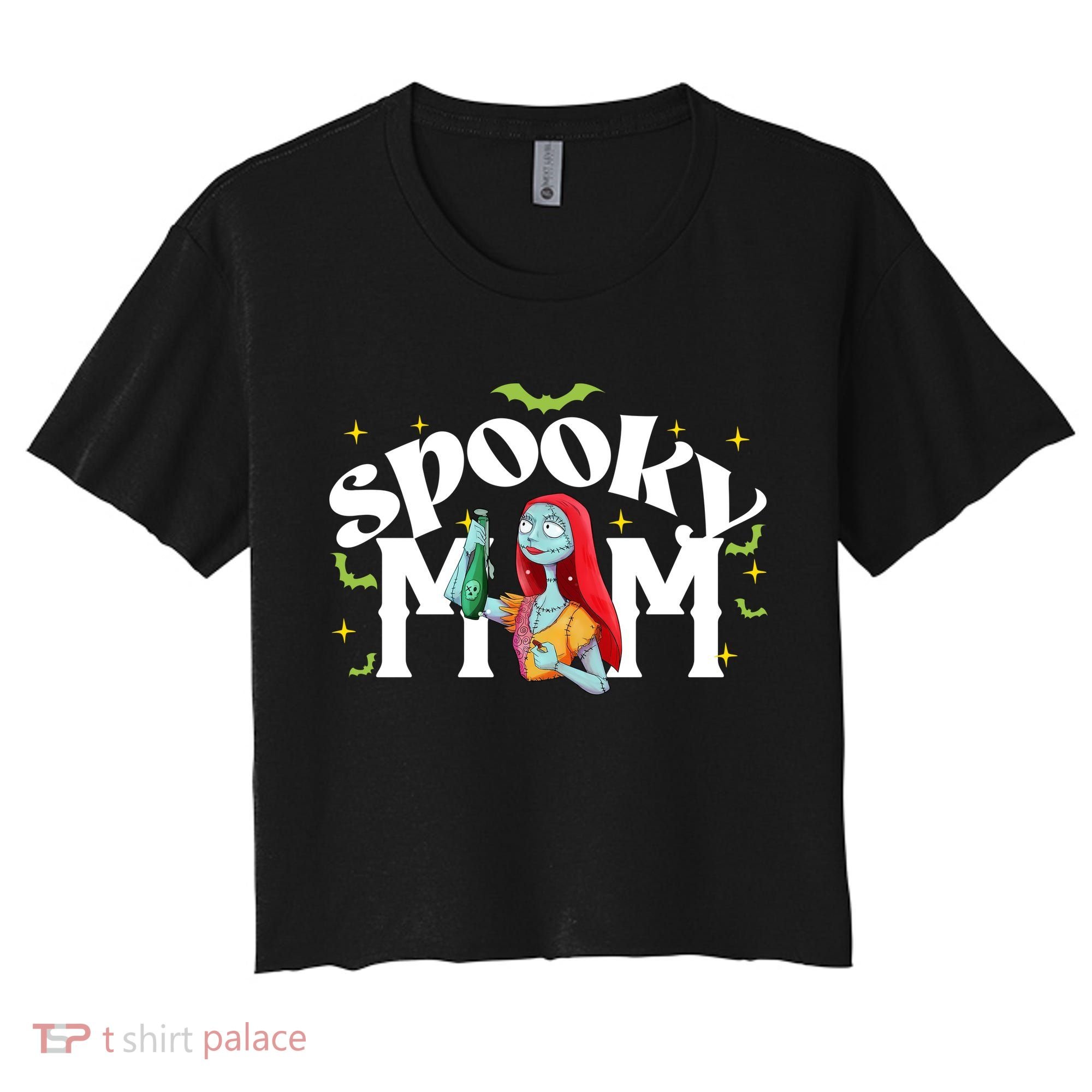 Spooky Mom Sally Nightmare Halloween Matchin Family Spooky Halloween Nightmare Women's Crop Top Tee