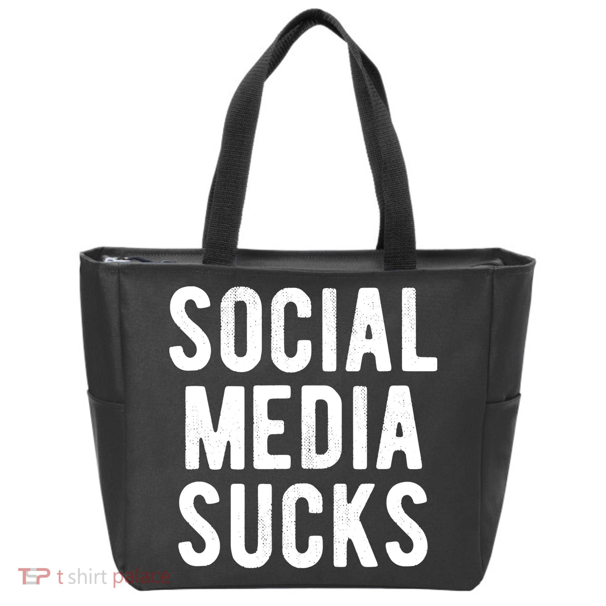 Social Media Sucks Tote Bag