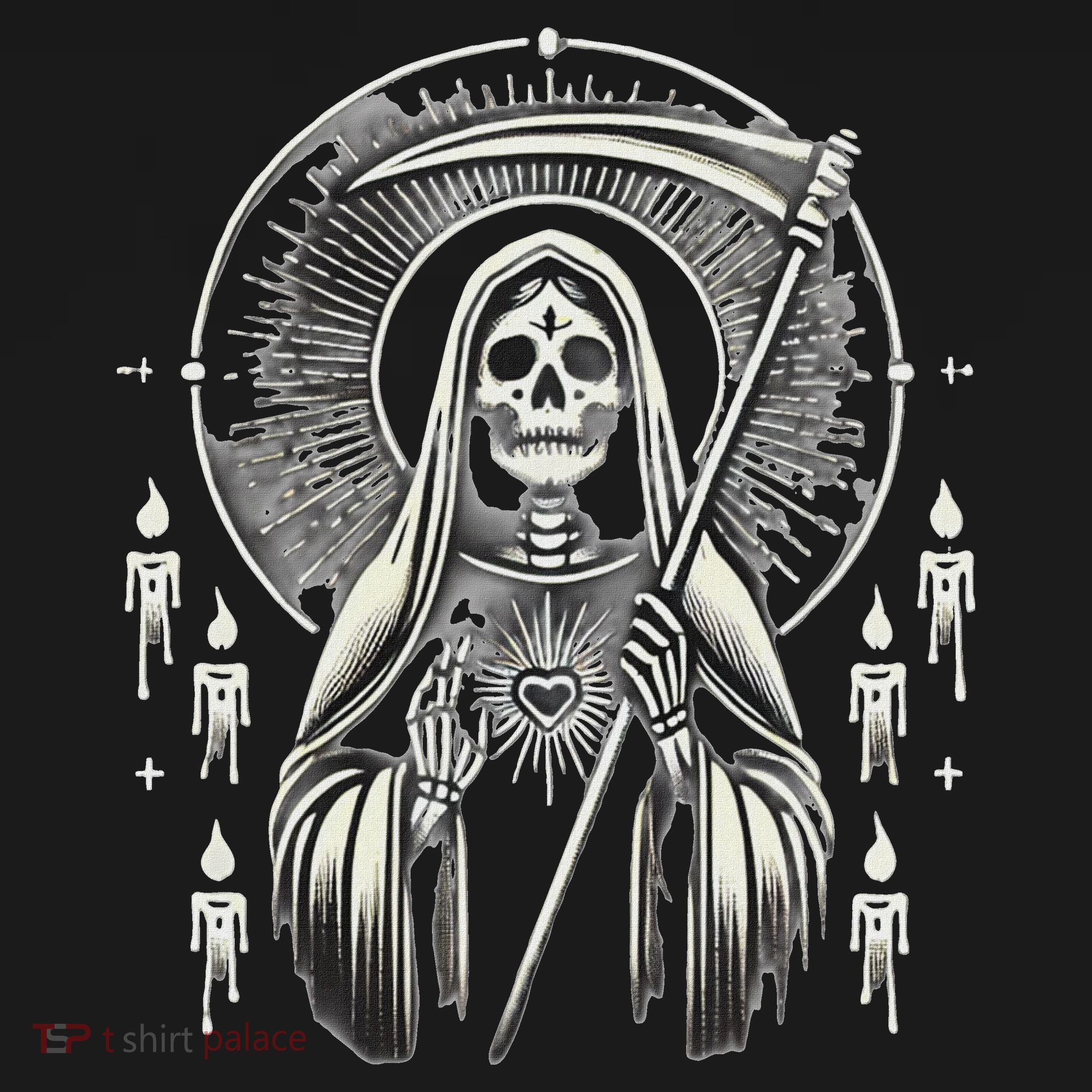 Santa Muerte Sacred Art – Mystical Skeleton With Scythe Women's Hoodie