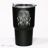 Santa Muerte Sacred Art – Mystical Skeleton With Scythe Tumbler thumb 0
