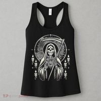 Santa Muerte Sacred Art – Mystical Skeleton With Scythe Women's Tank Top thumb 3