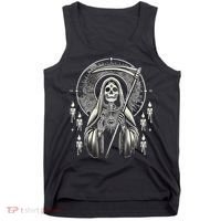 Santa Muerte Sacred Art – Mystical Skeleton With Scythe Tank Top thumb 0