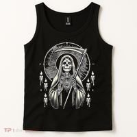 Santa Muerte Sacred Art – Mystical Skeleton With Scythe Tank Top thumb 2