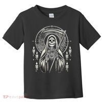 Santa Muerte Sacred Art – Mystical Skeleton With Scythe Toddler T-Shirt thumb 0