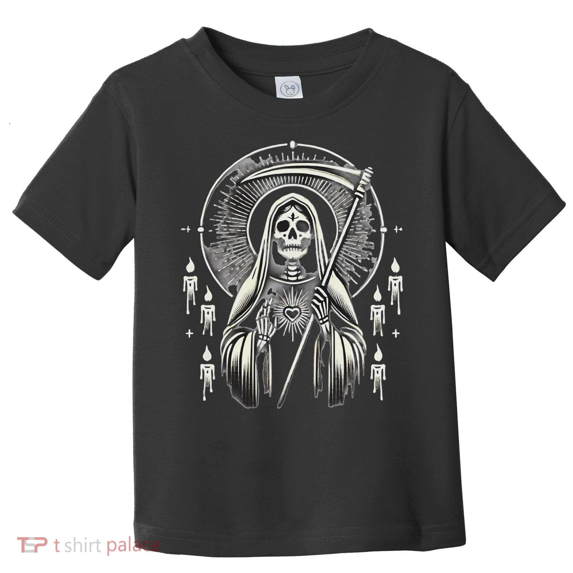 Santa Muerte Sacred Art – Mystical Skeleton With Scythe Toddler T-Shirt