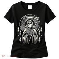 Santa Muerte Sacred Art – Mystical Skeleton With Scythe Women's T-Shirt thumb 0