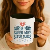 Super Mom Super Wife Super Nurse Gift Coffee Mug thumb 3