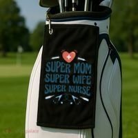 Super Mom Super Wife Super Nurse Gift Golf Towel thumb 2