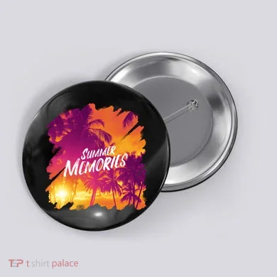 Summer Memories Sunset Beach Button
