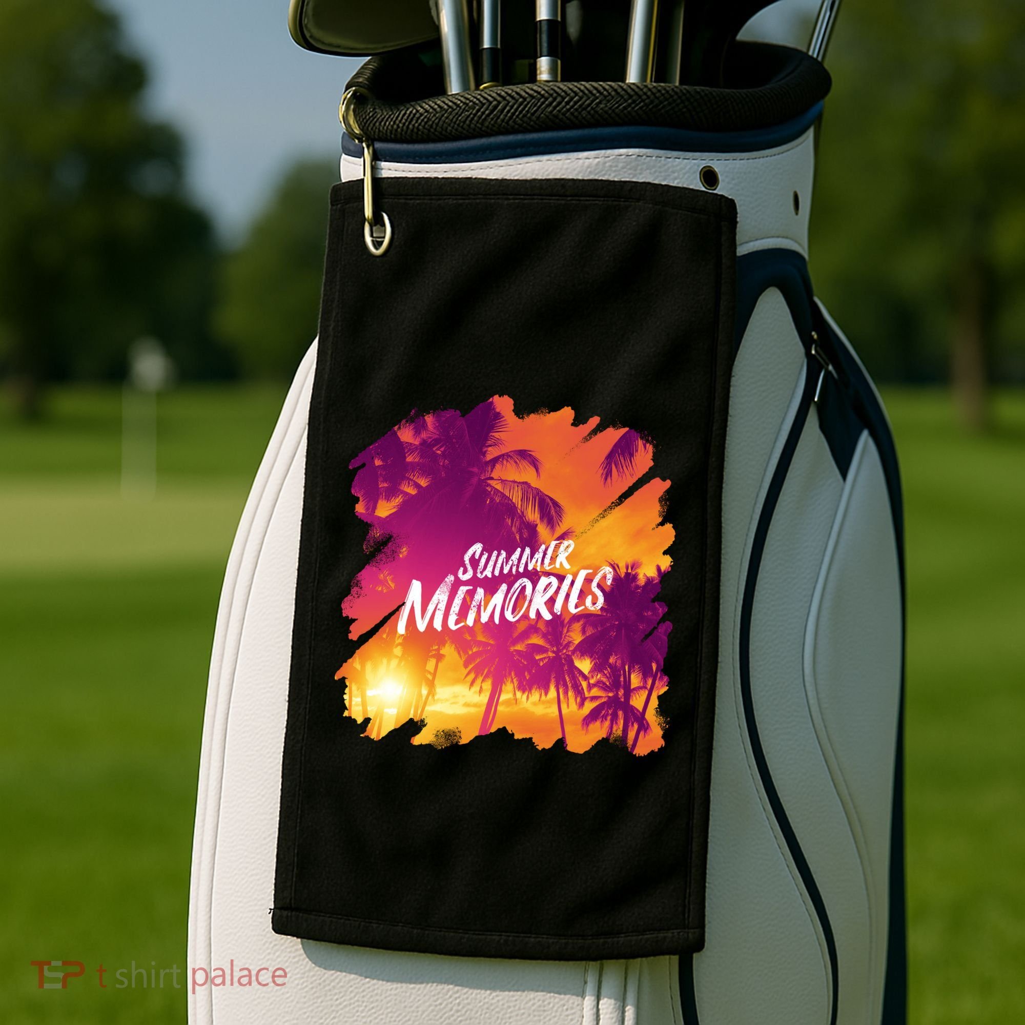 Summer Memories Sunset Beach Golf Towel