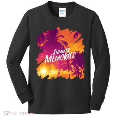 Summer Memories Sunset Beach Kids Long Sleeve Shirt