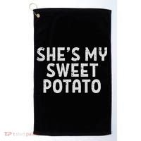 Shes My Sweet Potato Matching Couples Thanksgiving Set Golf Towel thumb 0
