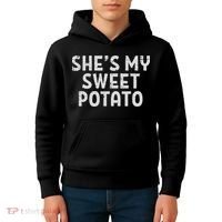 Shes My Sweet Potato Matching Couples Thanksgiving Set Kids Hoodie thumb 4