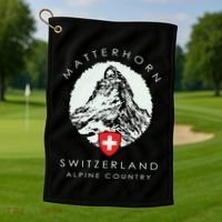 Switzerland Matterhorn Golf Towel thumb 1