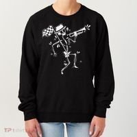 Ska Music Skeleton With Trumpet Jazz Music Style Women's Sweatshirt thumb 0