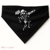 Ska Music Skeleton With Trumpet Jazz Music Style USA-Made Doggie Bandana thumb 0