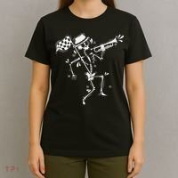 Ska Music Skeleton With Trumpet Jazz Music Style T-Shirt thumb 4