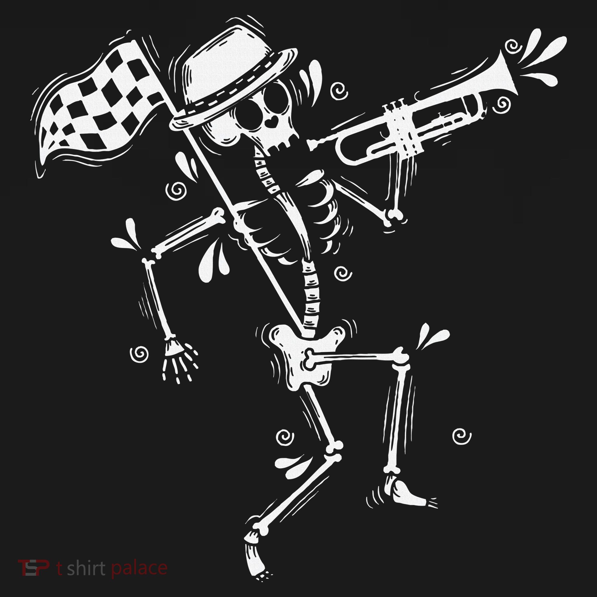 Ska Music Skeleton With Trumpet Jazz Music Style Women's Hoodie