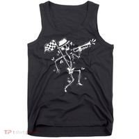 Ska Music Skeleton With Trumpet Jazz Music Style Tank Top thumb 0