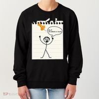 Stick Man Silly Stuff Black Short Sleeve Stick Figure Under A Tack Women's Sweatshirt thumb 0