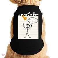 Stick Man Silly Stuff Black Short Sleeve Stick Figure Under A Tack Doggie Tank thumb 0