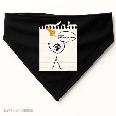 Stick Man Silly Stuff Black Short Sleeve Stick Figure Under A Tack USA-Made Doggie Bandana