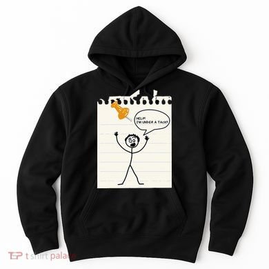 Stick Man Silly Stuff Black Short Sleeve Stick Figure Under A Tack Hoodie