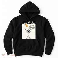 Stick Man Silly Stuff Black Short Sleeve Stick Figure Under A Tack Hoodie thumb 0