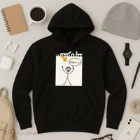 Stick Man Silly Stuff Black Short Sleeve Stick Figure Under A Tack Hoodie thumb 3