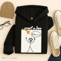 Stick Man Silly Stuff Black Short Sleeve Stick Figure Under A Tack Hoodie thumb 4