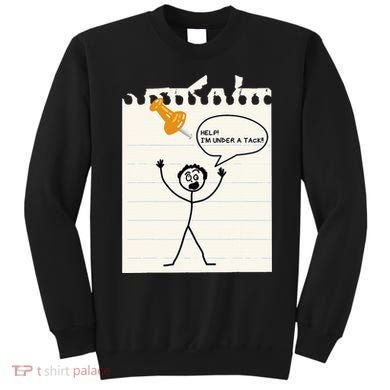 Stick Man Silly Stuff Black Short Sleeve Stick Figure Under A Tack Sweatshirt