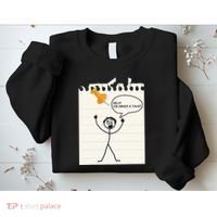 Stick Man Silly Stuff Black Short Sleeve Stick Figure Under A Tack Sweatshirt thumb 2